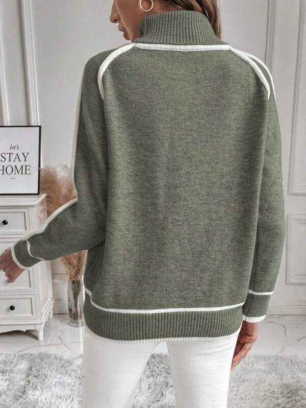 Avalon - Olive Green Cotton Sweater