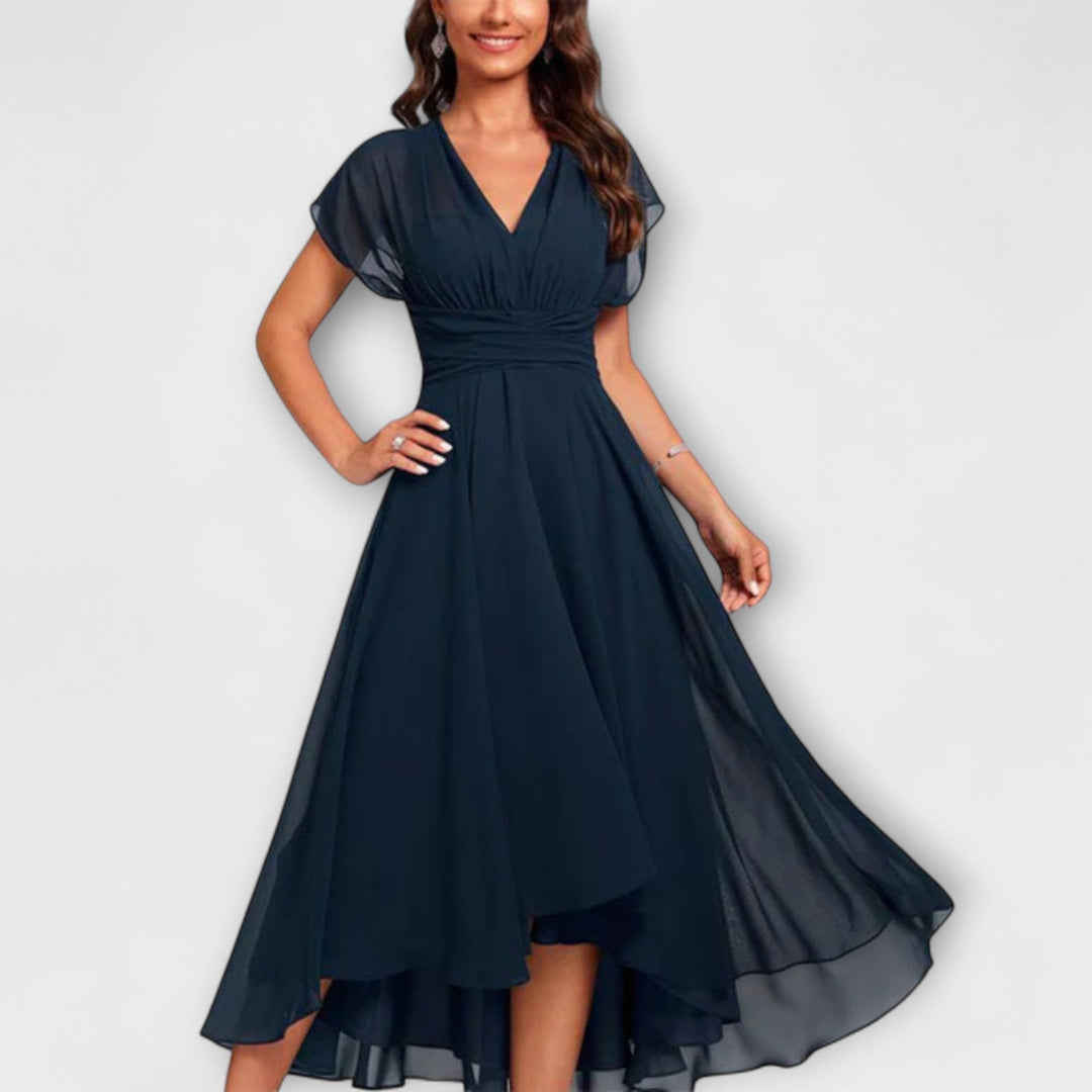 Julita – Fluid Evening Dress with V-Neck