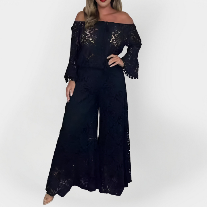 Jumpsuit with Off-Shoulder and Lace
