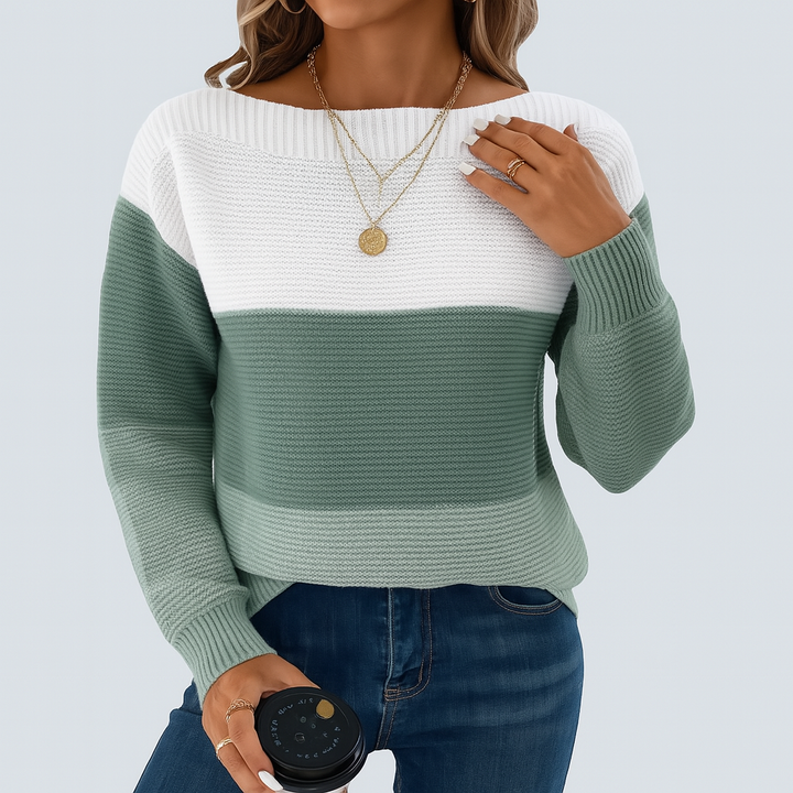 Calista - Elegant Long Sleeve Sweater with Dropped Shoulders