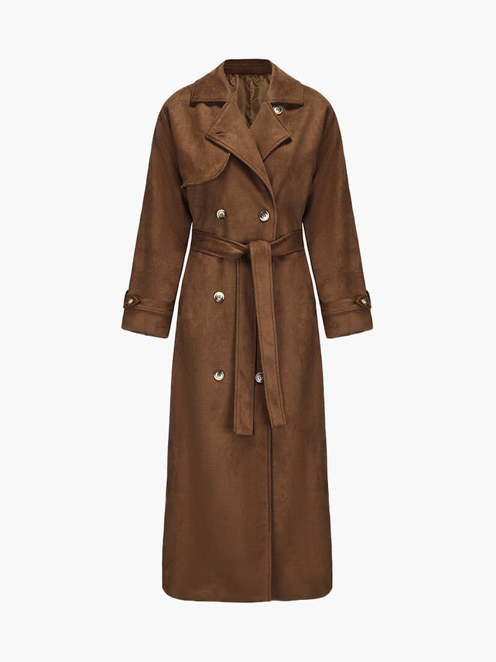 Molly trench coat in synthetic suede