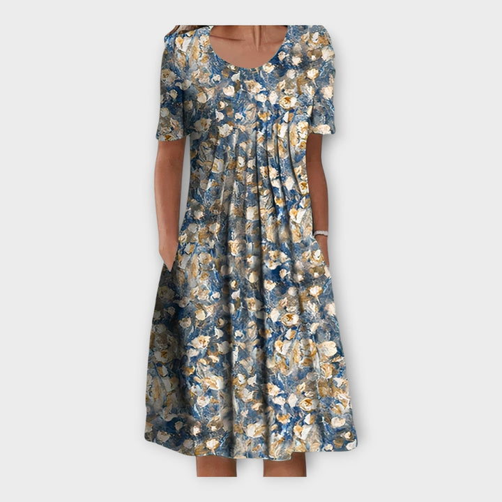 Floral Dress with Short Sleeves