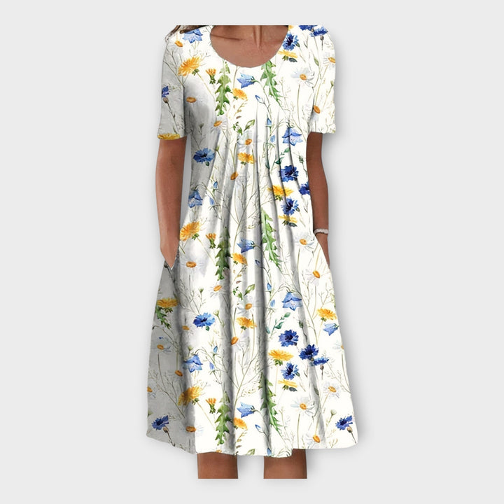Floral Dress with Short Sleeves