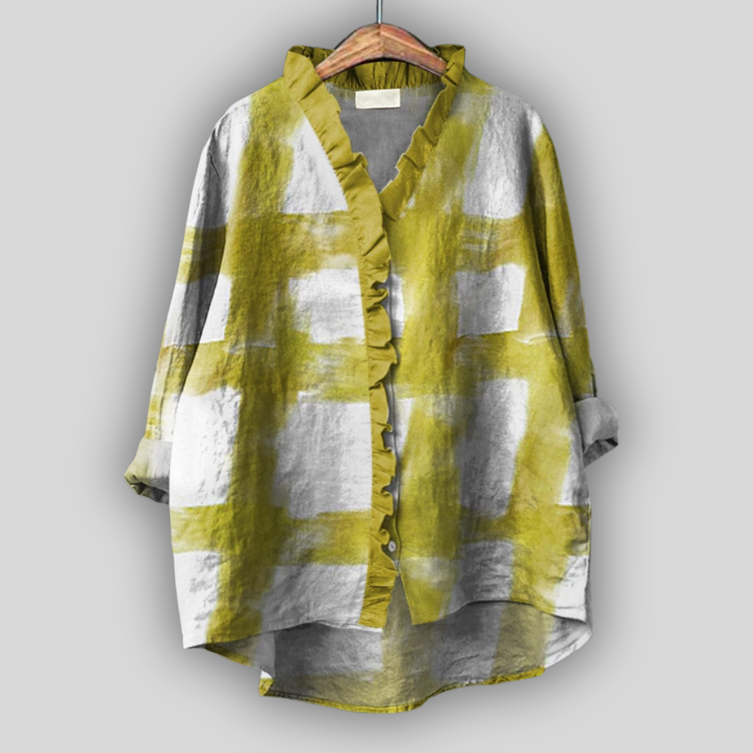 Linen Blouse with Ruffles