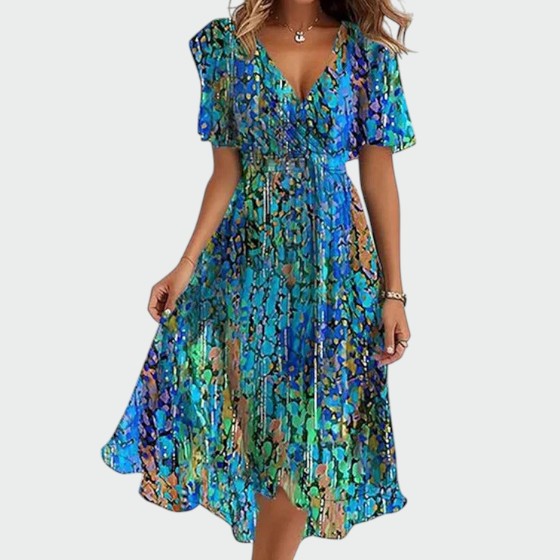 Talia - Elegant colourful dress