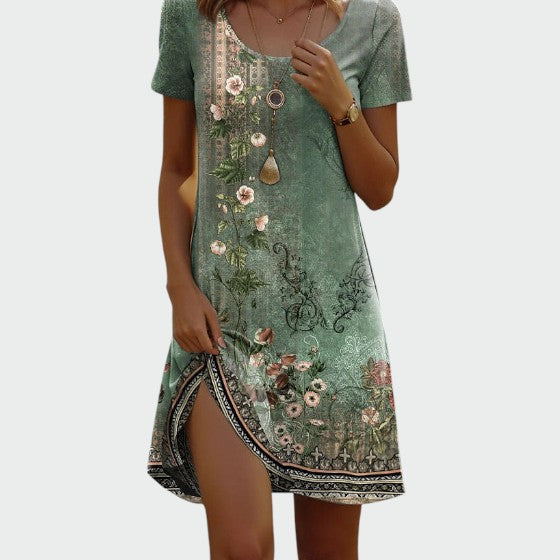Hazel - Trendy Ethnic Printed Summer Dress