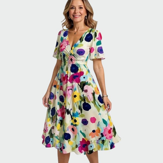 Talia - Elegant colourful dress