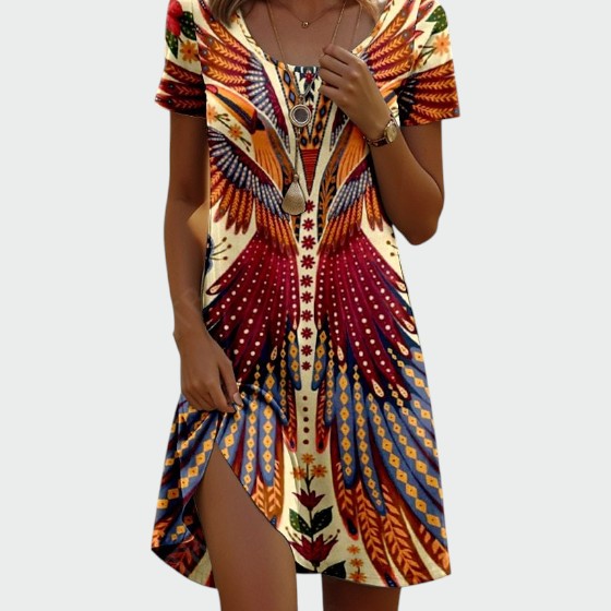 Hazel - Trendy Ethnic Printed Summer Dress