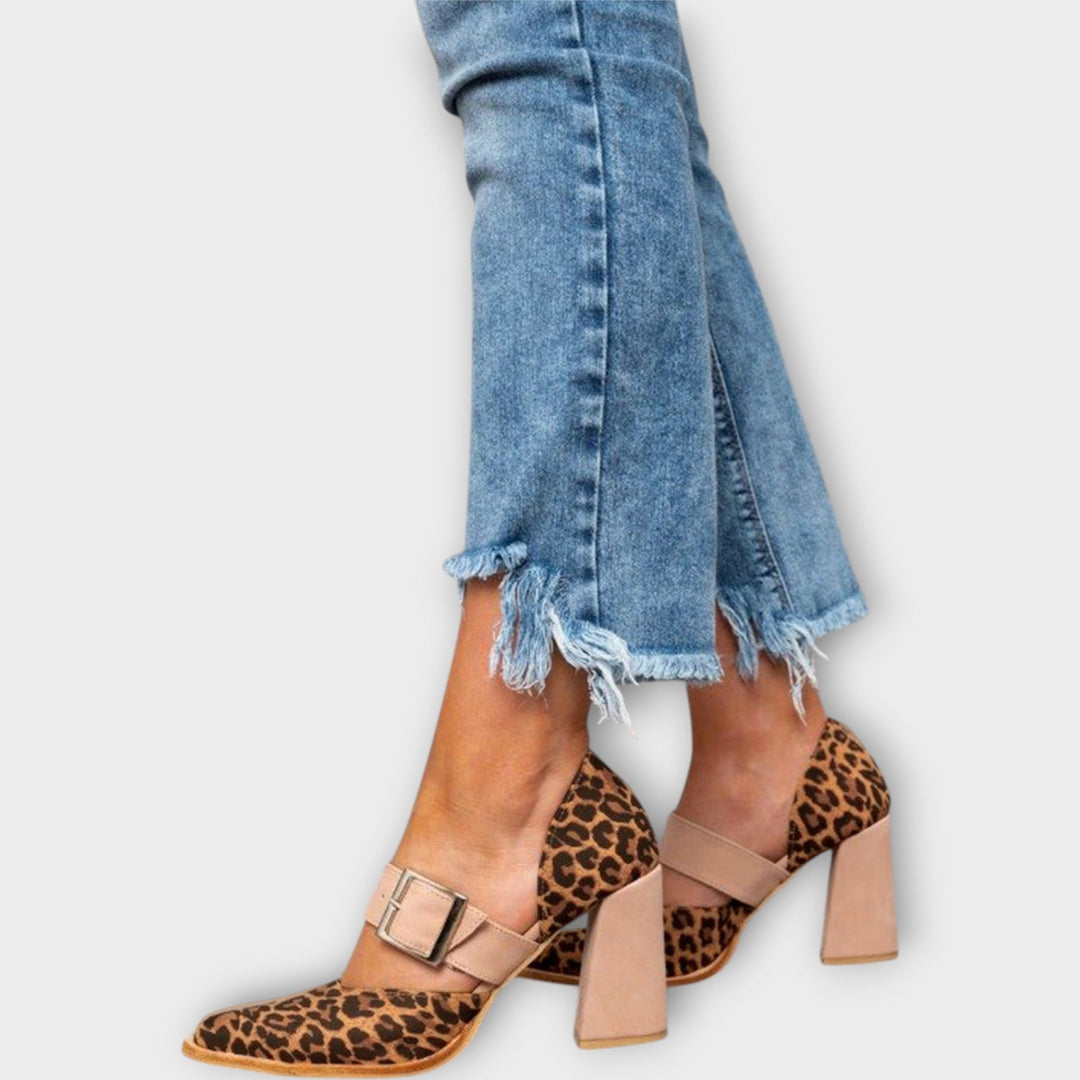 Lion Sandals with Stable Heel