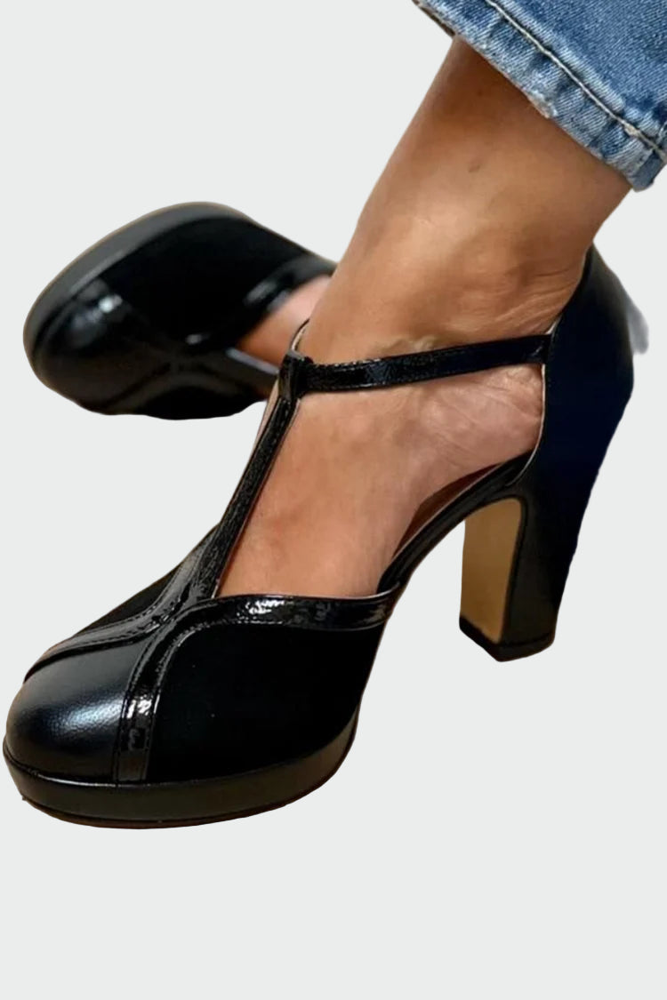Platform heels with T-bar strap