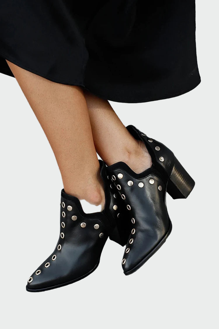 Boots with Studs and Thick Heel