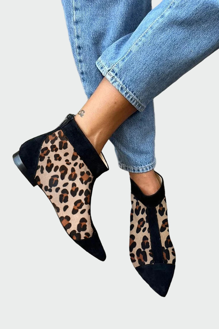 Leopard Boots with Pointed Toe