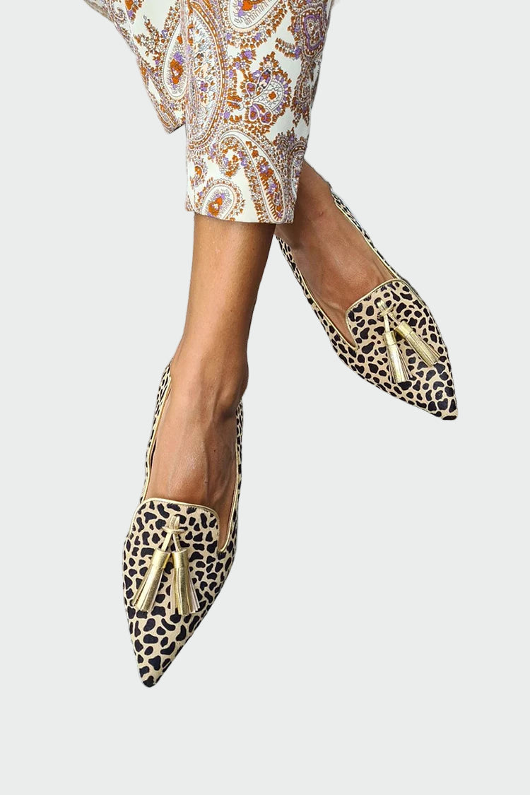 Moccasins with Pointed Toe and Fringes