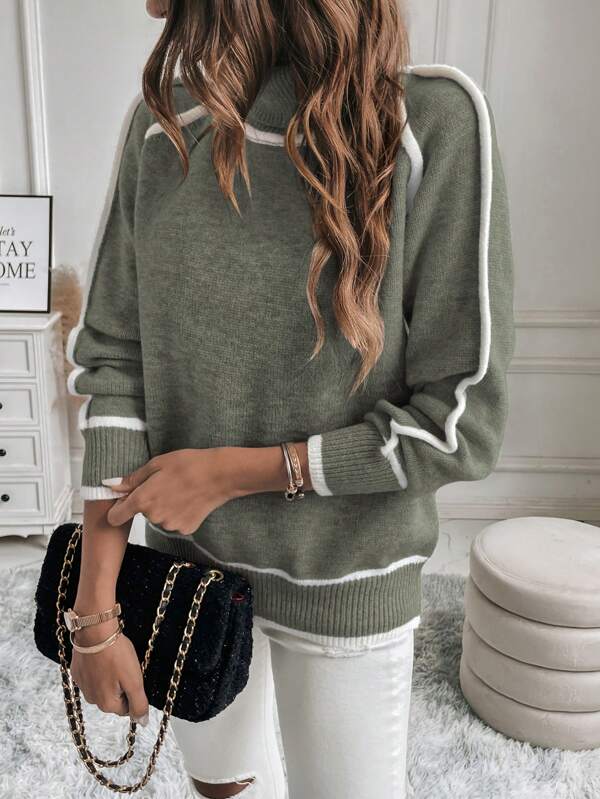 Avalon - Olive Green Cotton Sweater