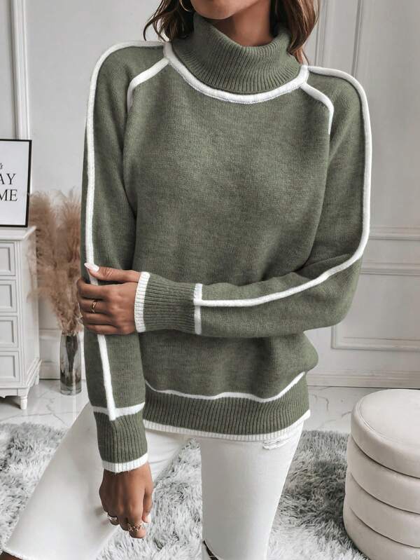 Avalon - Olive Green Cotton Sweater