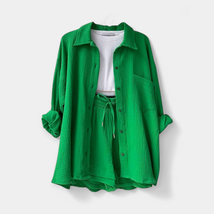 Two-Tone Summer Set Top and Shorts