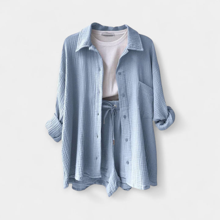 Two-Tone Summer Set Top and Shorts