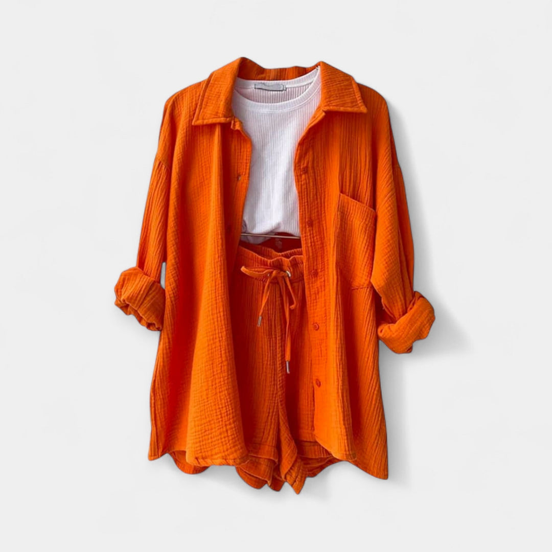 Two-Tone Summer Set Top and Shorts