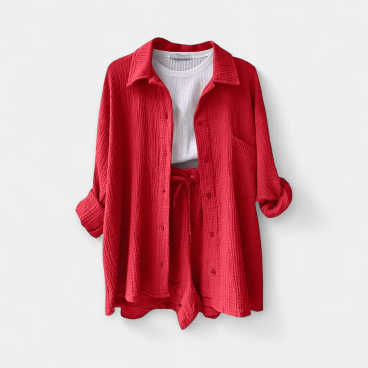 Two-Tone Summer Set Top and Shorts