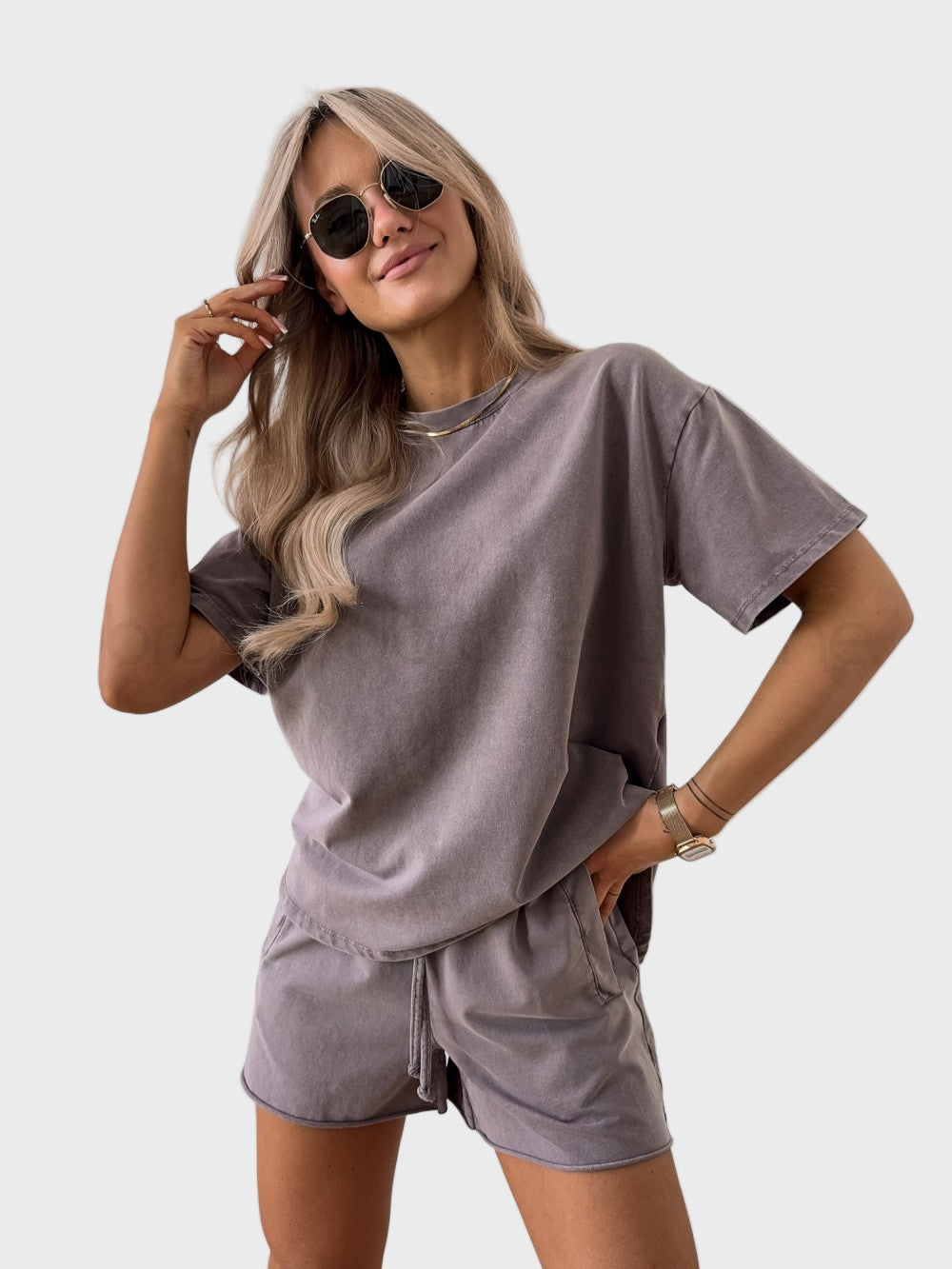 Two-tone Cotton Set with 2 Pieces