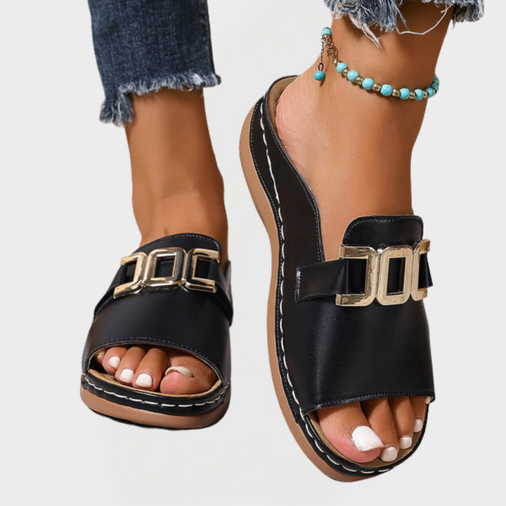 Sandals with Thick Heel and Easy Use