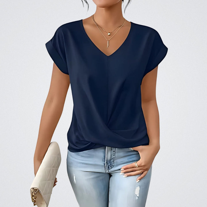 Maia – Twist Front Top with V-Neck