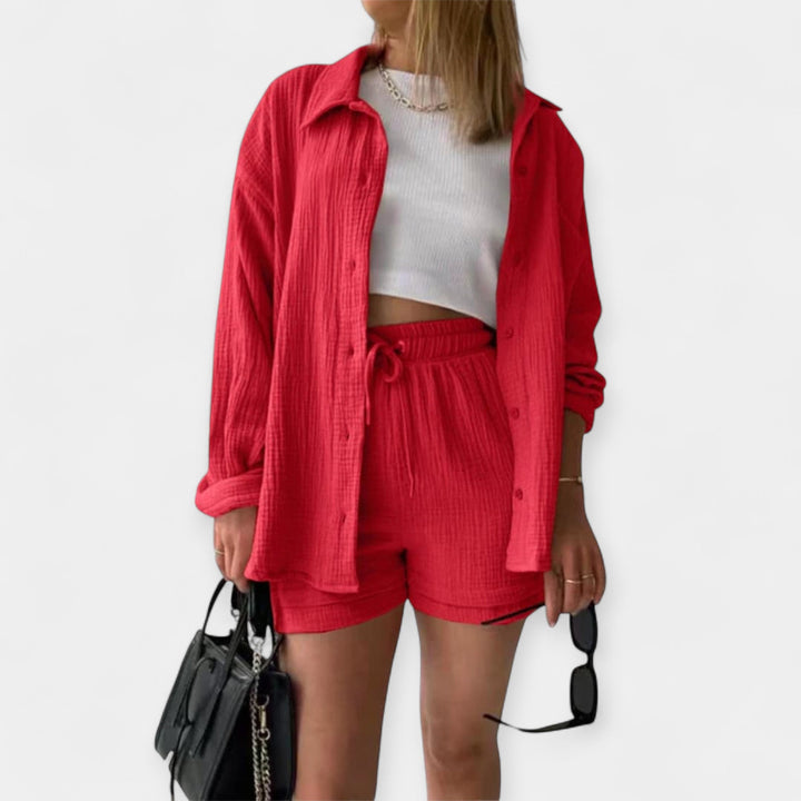 Two-Tone Summer Set Top and Shorts