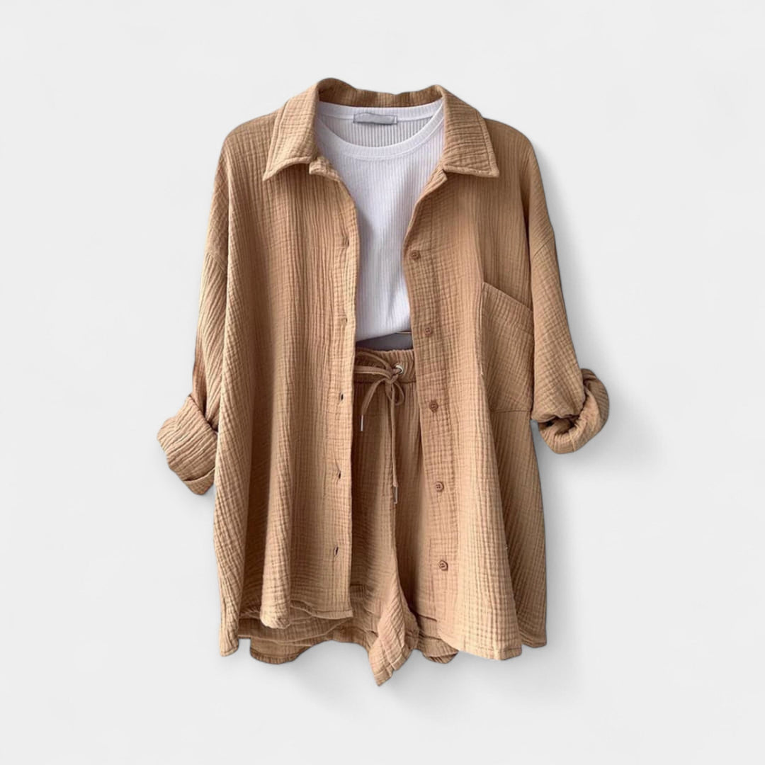 Two-Tone Summer Set Top and Shorts