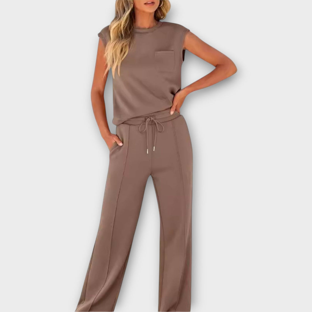Sleeveless Top and Drawstring Pants Set