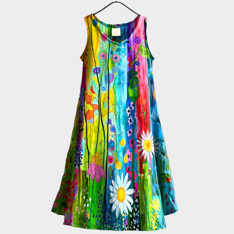 Dress with Vintage Flower Design