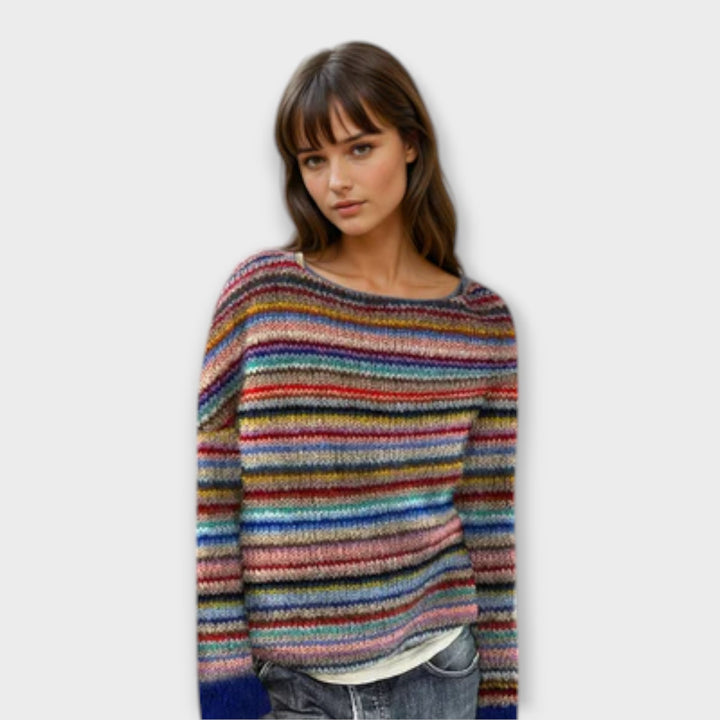Manonin - Casual and Soft Striped Sweater