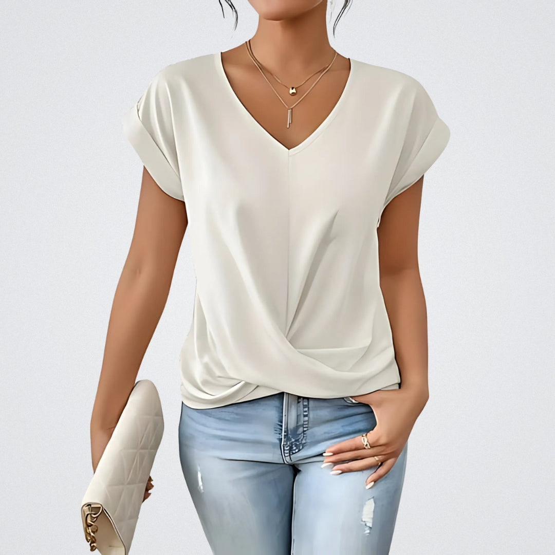 Maia – Twist Front Top with V-Neck