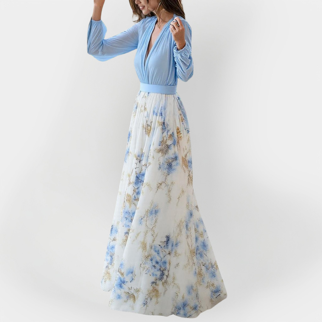 Maxi Dress with Floral Design