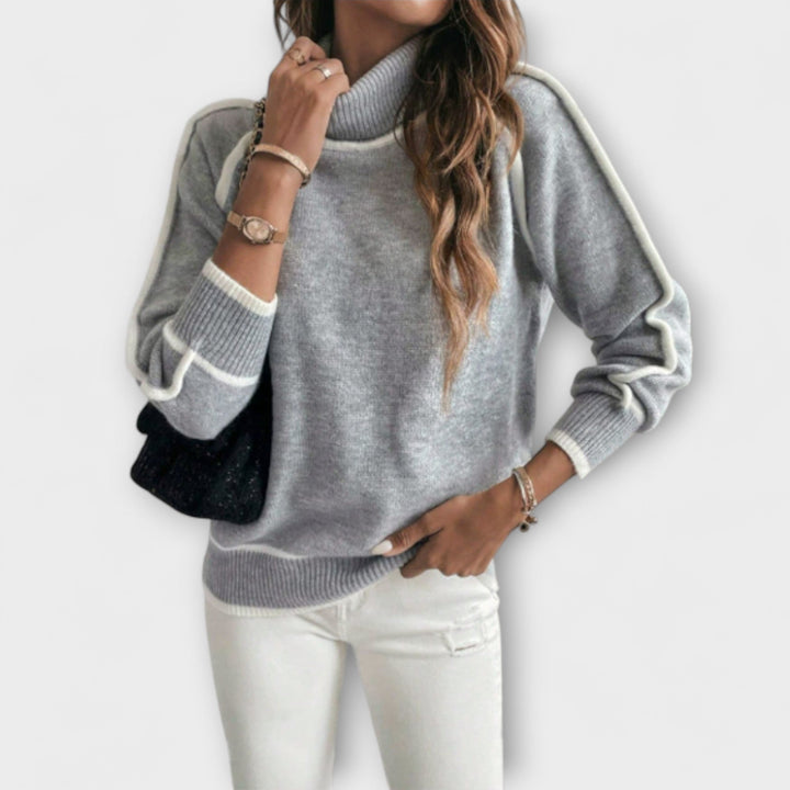 Aurora - Casual Sweater with High Collar