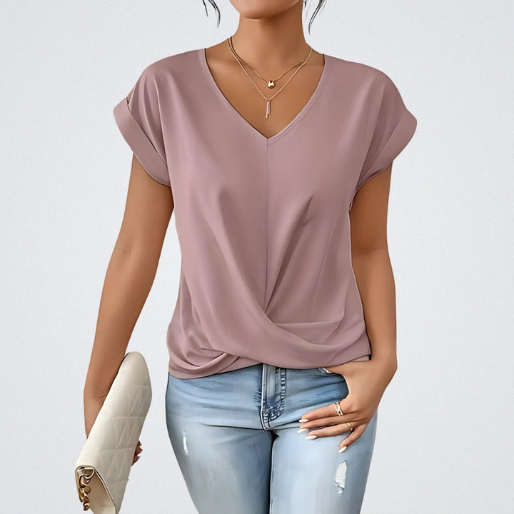Maia – Twist Front Top with V-Neck