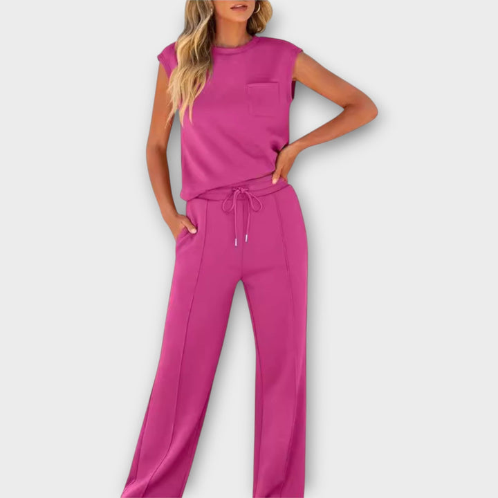 Sleeveless Top and Drawstring Pants Set