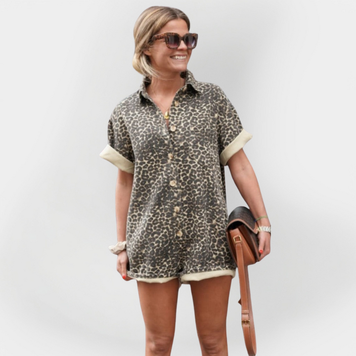 Jumpsuit with Leopard Print