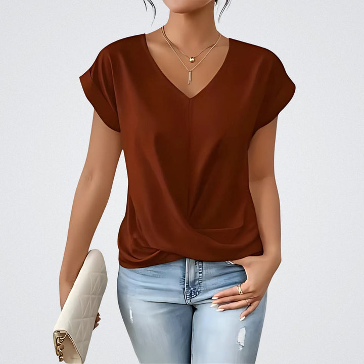 Maia – Twist Front Top with V-Neck
