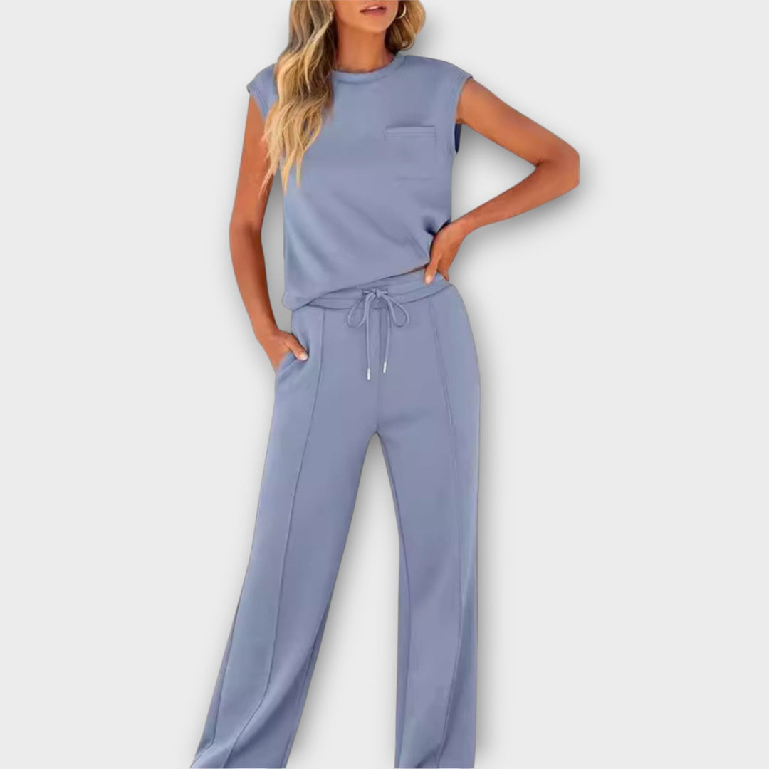 Sleeveless Top and Drawstring Pants Set
