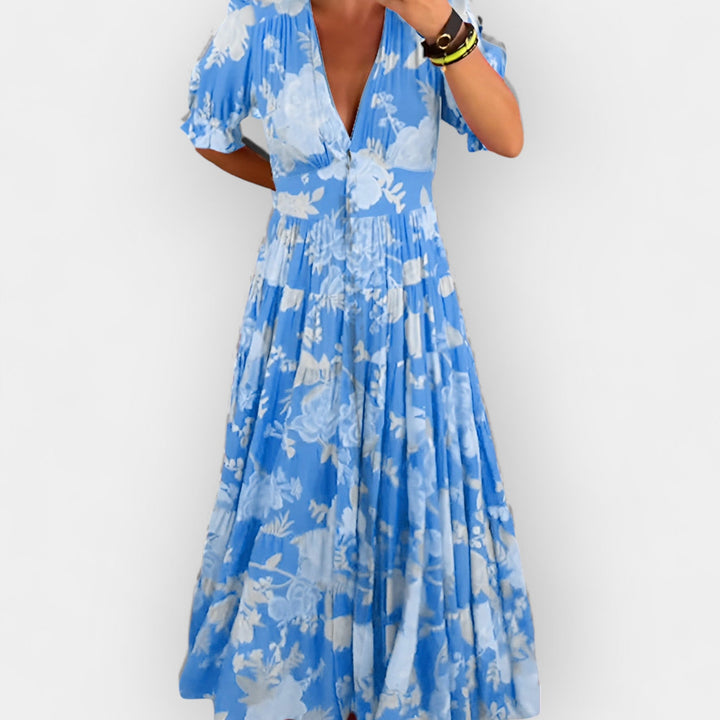 Let Floral Dress with Pockets