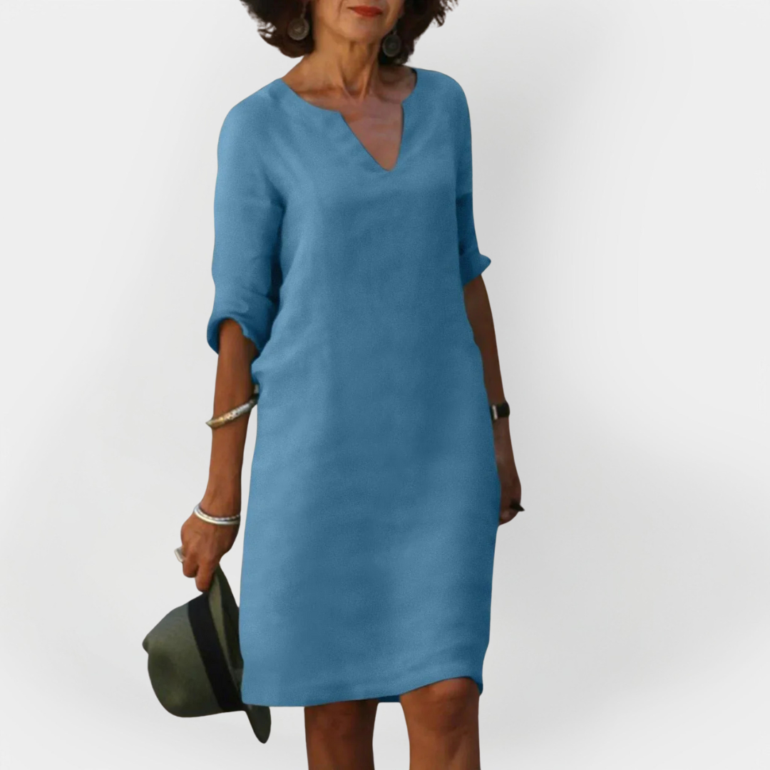 Everyday Dress with V-Neck