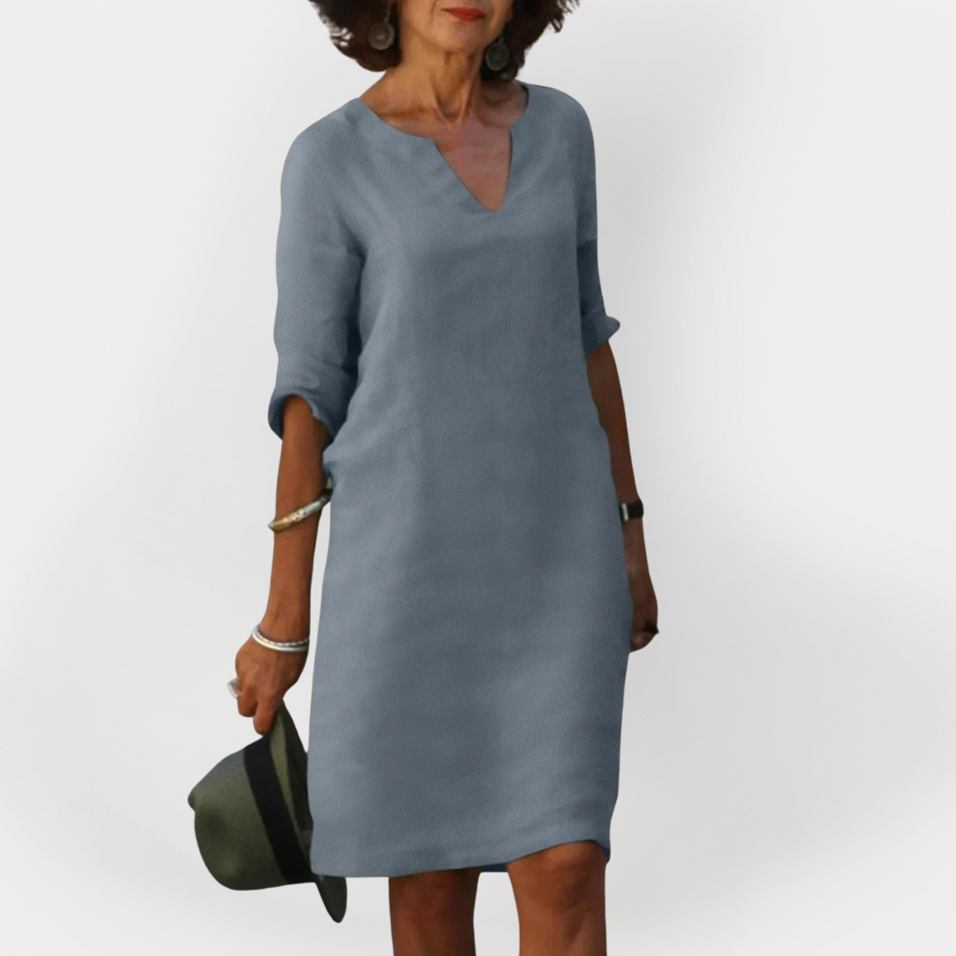Everyday Dress with V-Neck