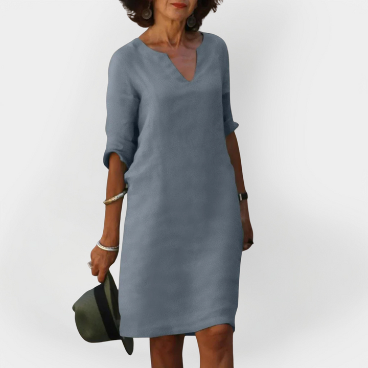 Everyday Dress with V-Neck