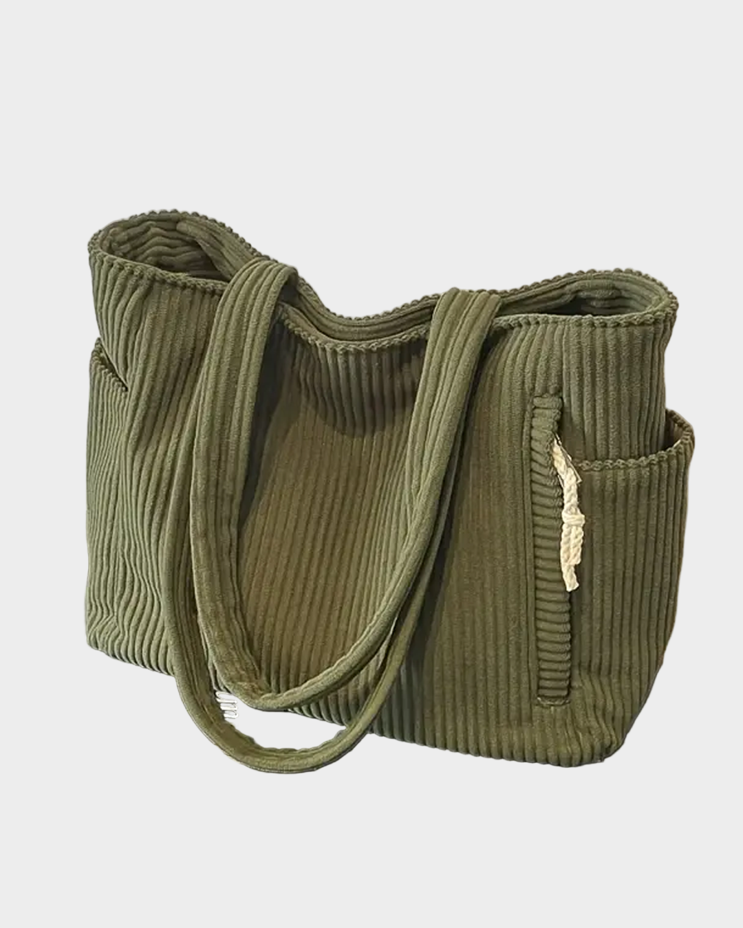 Knitted Shoulder Bag with Cord Detail and Modern Elegance