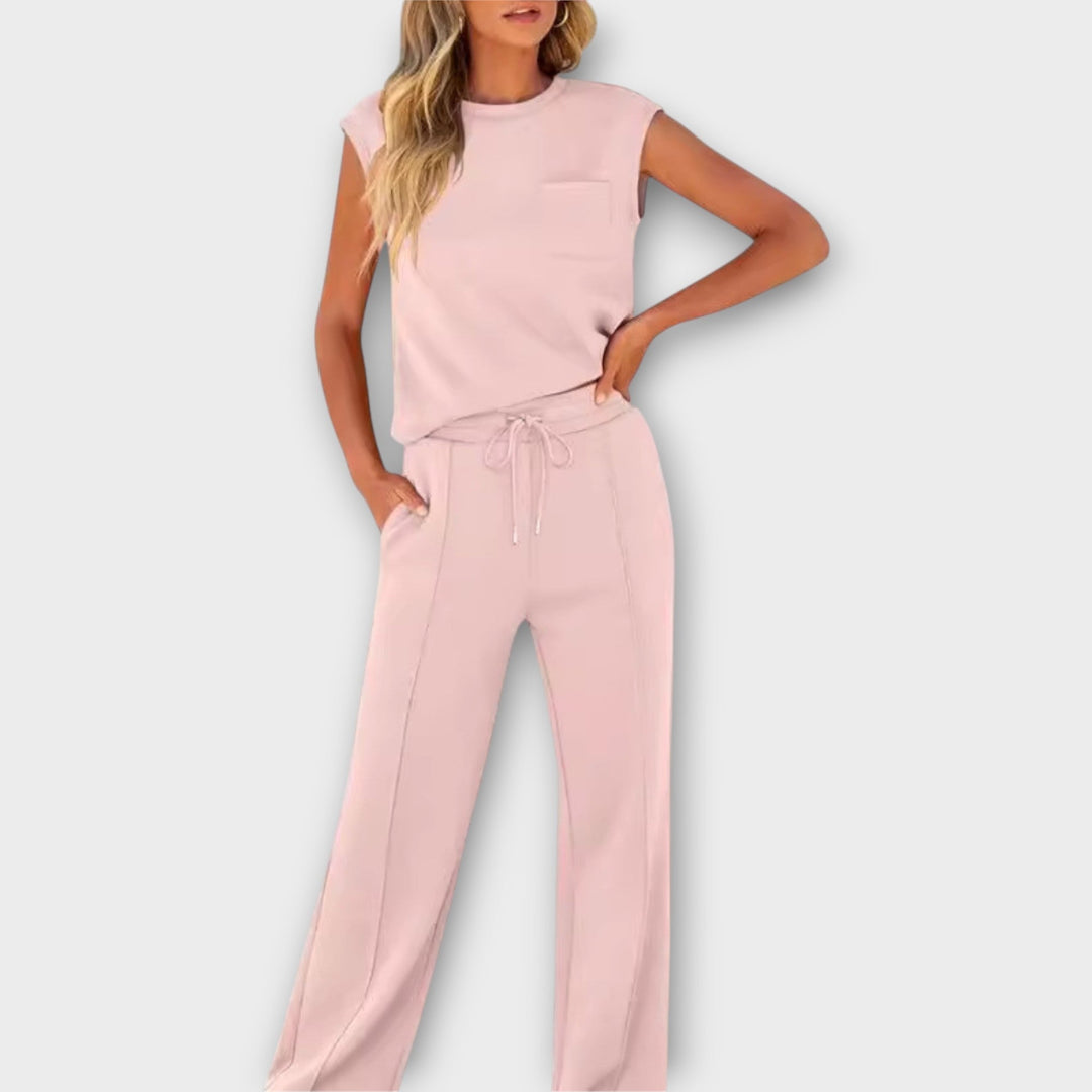 Sleeveless Top and Drawstring Pants Set
