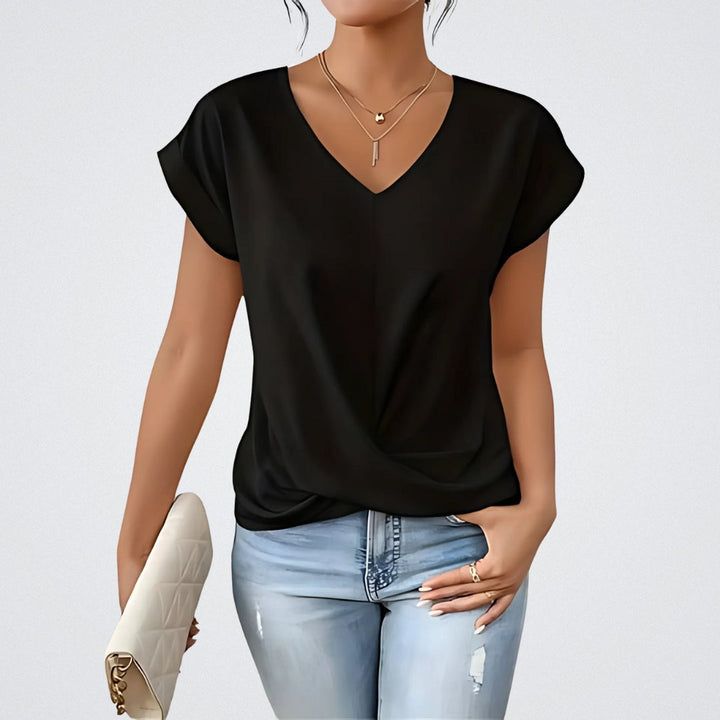Maia – Twist Front Top with V-Neck