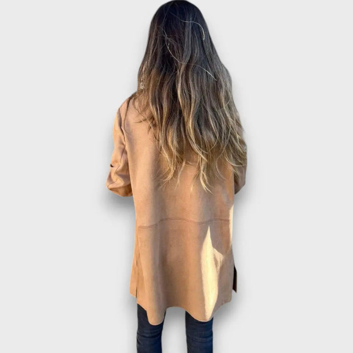 Eloise – Soft Camel Blazer-Cardigan
