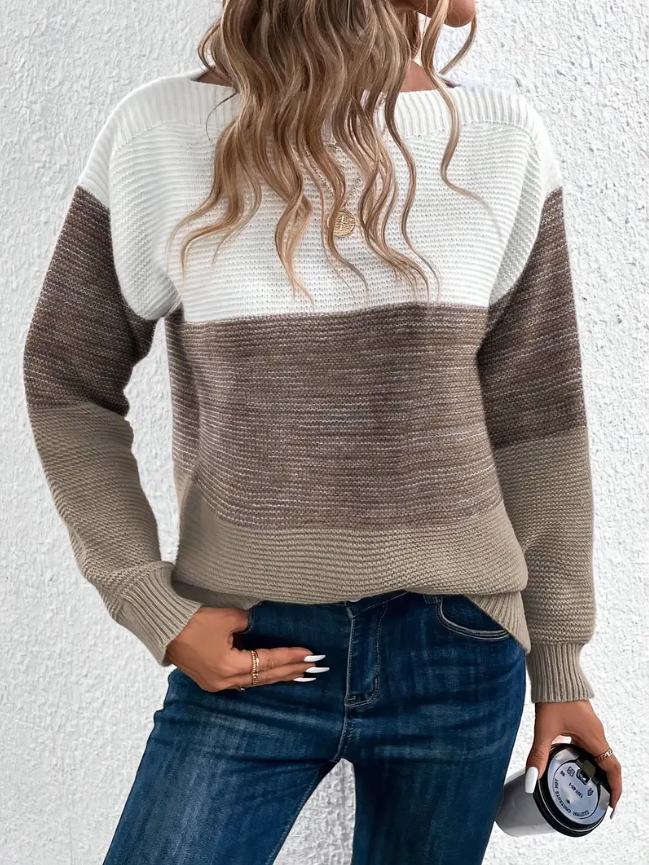 Calista - Elegant Long Sleeve Sweater with Dropped Shoulders