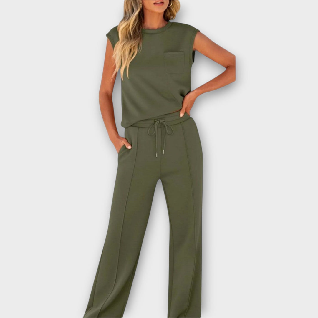 Sleeveless Top and Drawstring Pants Set