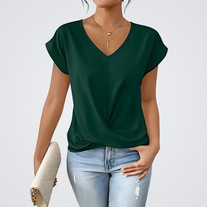 Maia – Twist Front Top with V-Neck
